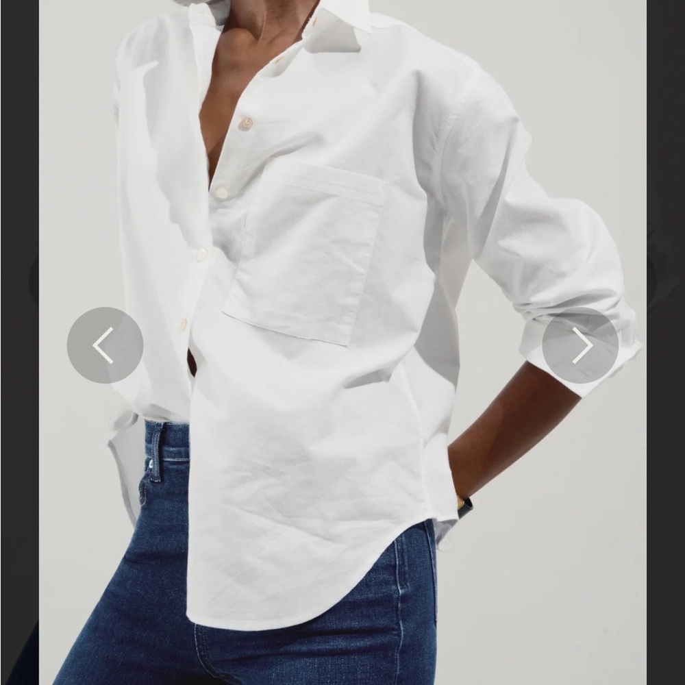 AYR The Deep End White Button Down Shirt - Picture 3 of 7